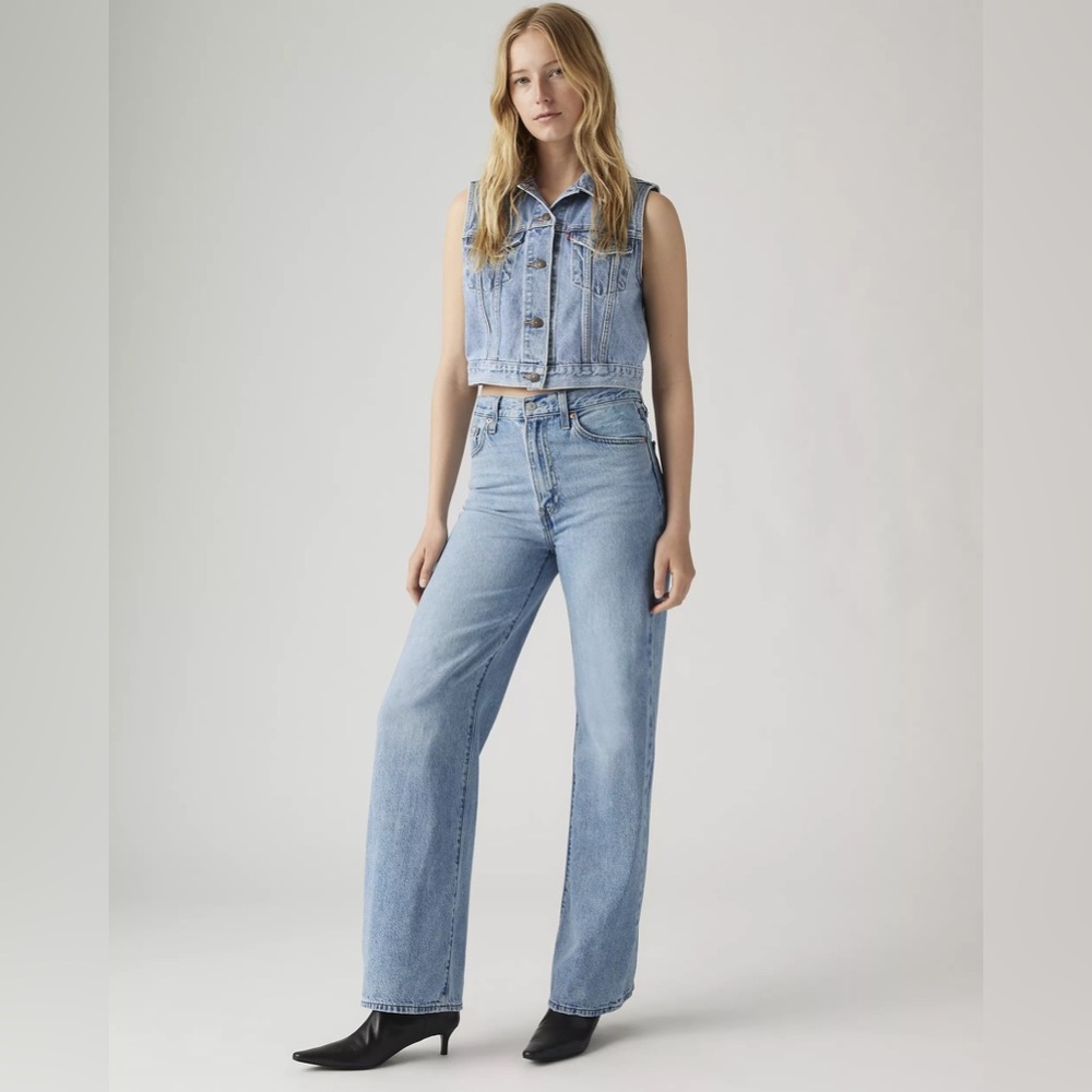 Levi's Light Blue High-Rise Wide Leg Jeans